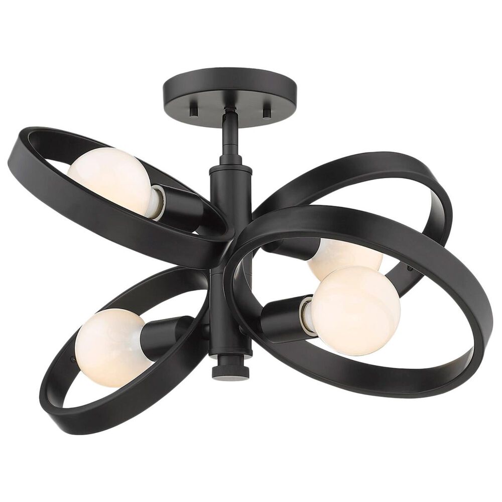 Golden Lighting Sloane 4-Light Semi-Flush in Black, , large