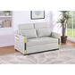 HOMLUX 55.5" Stationary Teddy Dual-Pull Sleeper Loveseat with Side Pockets in Beige Velvet, , large