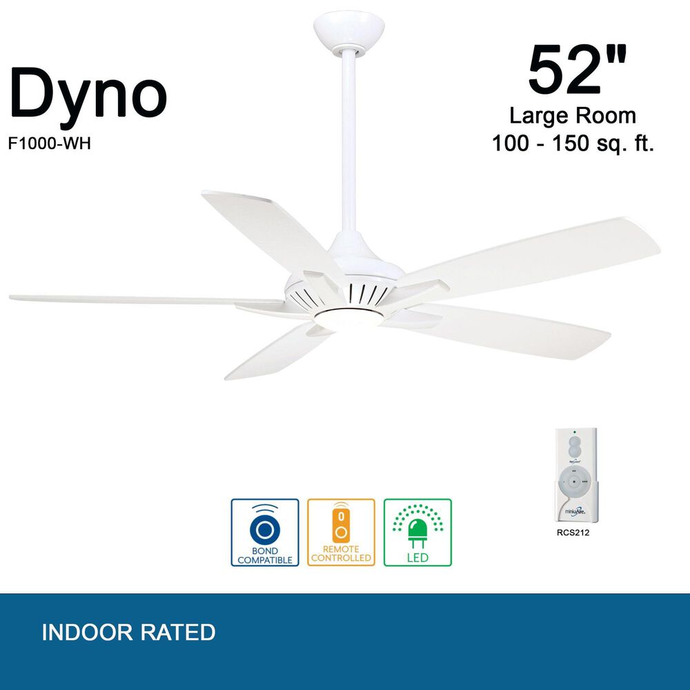 Minka-Aire Dyno 52" Ceiling Fan with LED Light in White, , large