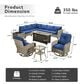 HOMLUX 11-Piece Outdoor Modular Sofa Conversation Set in Navy Blue, , large