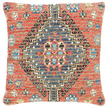 Surya Coventry 18" Square Throw Pillow in Red, Mustard, Dark Blue, Light Blue, Ink Blue and Deep Teal, , large
