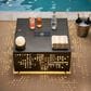 HOMLUX Patio Coffee Table with Solar Lighting in Black, , large