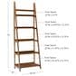 Linon Home Decor Charlotte 5-Shelf Ladder Bookcase in Warm Walnut, , large