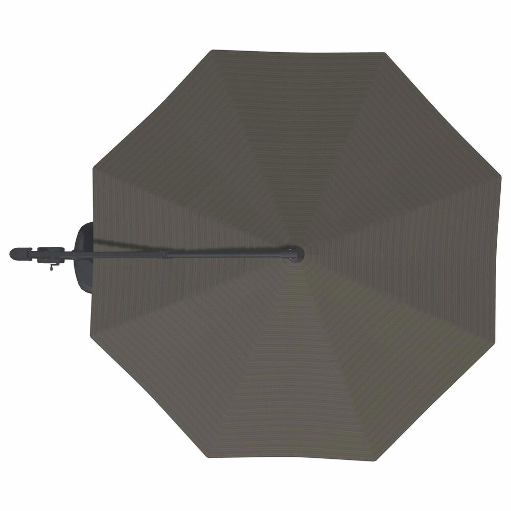 Garden Party Starlux AKZ Plus 11" Octagon Cantilever Umbrella with Black Base in Latitude Gray, , large