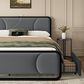 HOMLUX King Upholstered Platform Bed Frame in Gray, , large
