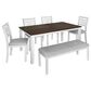 Mayberry Hill Brooks 6-Piece Rectangular Dining Set in Medium Brown and White, , large