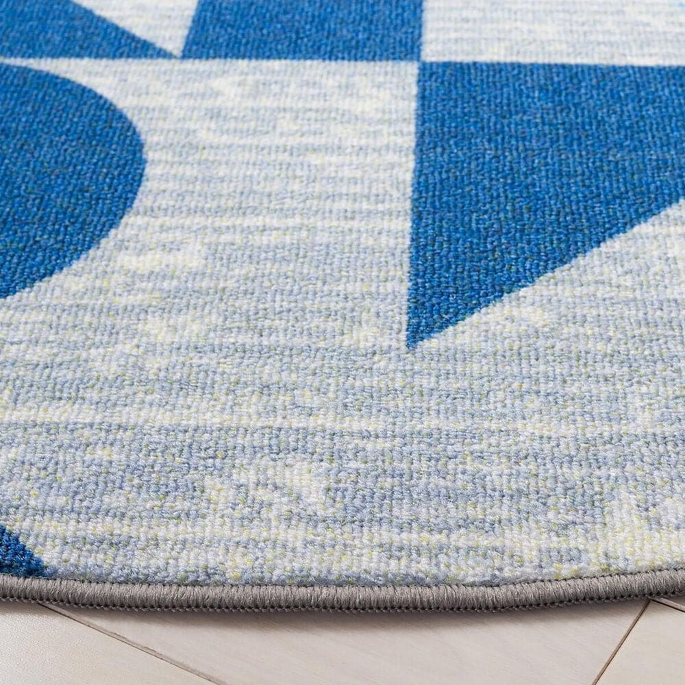 Safavieh Kids Playhouse KPH222F 5&#39; Round Grey and Blue Rug, , large