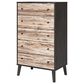 Ashley Piperton 5-Drawer Chest in Brown and Dark Charcoal, , large