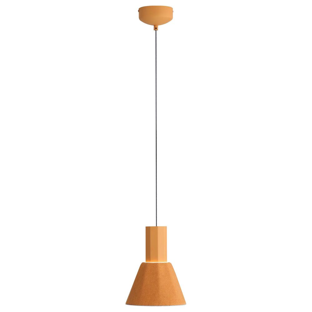 Golden Lighting Faroe 8" 1-Light LED Pendant in Earth Yellow and Grey, , large