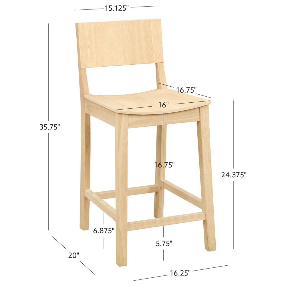 Linon Home Decor Devin Counter Stool in Unfinished (Set of 2), , large