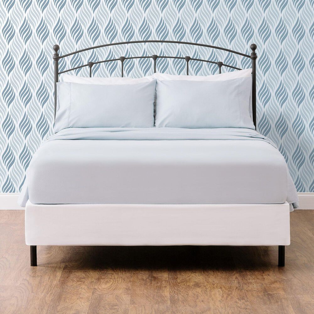 4-Piece King Checkered Emboss Sheet Set in Dusty Blue, , large
