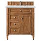 James Martin Vanities Brittany 30" Single Bathroom Vanity in Saddle Brown with 3 cm Ethereal Noctis Quartz Top and Rectangular Sink, , large