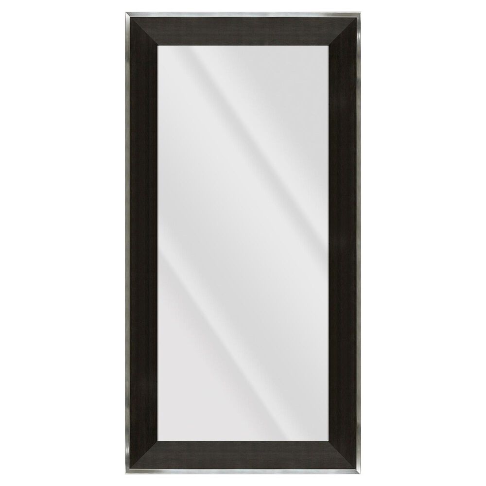 BP Industries William Leaner Mirror in Distressed Black Silver, , large