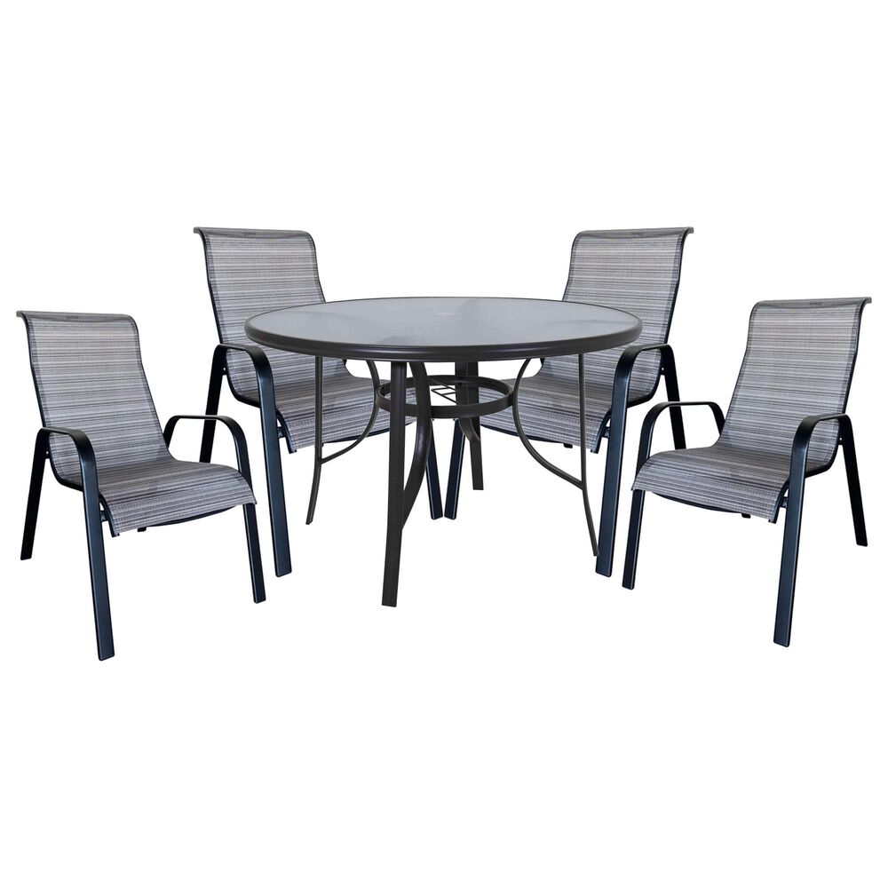 Redline Creation Inc. 5-Piece Patio Dining Set in Matte Black and Gray, , large
