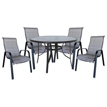 Redline Creation Inc. 5-Piece Patio Dining Set in Matte Black and Gray, , large