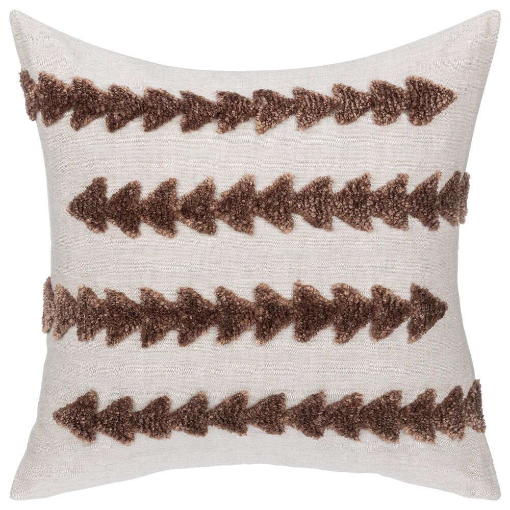 Classic Home LN Essay 22" x 22" Throw Pillow in Frothed Brown, , large