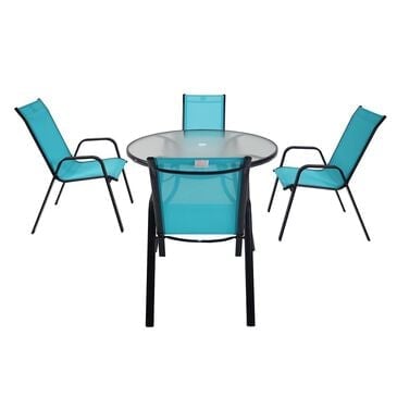 Redline Creation Inc. Loni Birch 5-Piece Outdoor Dining Set in Turquoise, , large