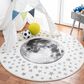 Safavieh Carousel 4" Round Ivory and Grey Kids  Area Rug, , large