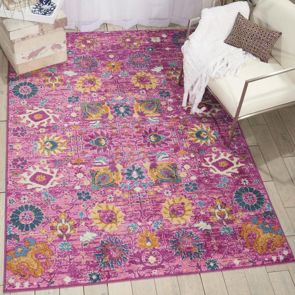 Nourison Passion PSN01 8" x 10" Fuchsia Area Rug, , large