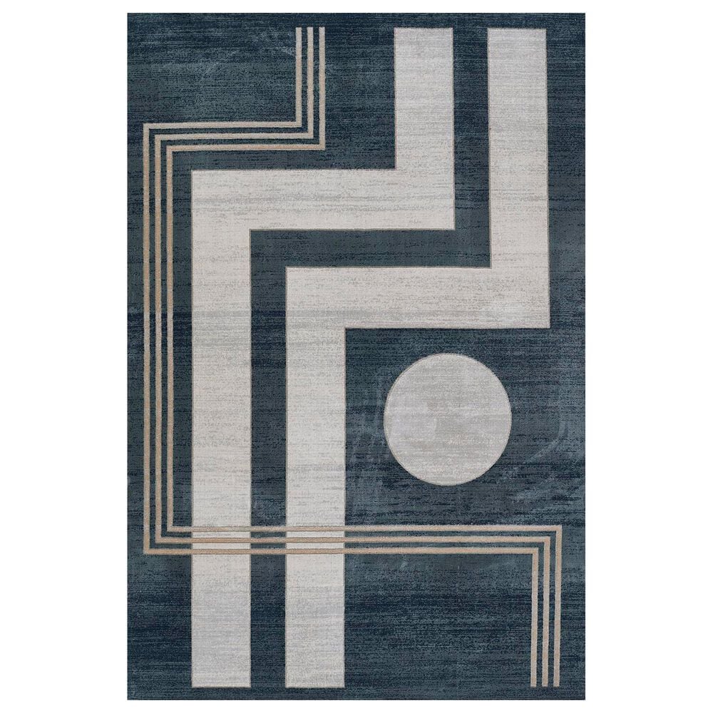 Momeni Edition 5"2" x 7"7" Blue Area Rug, , large
