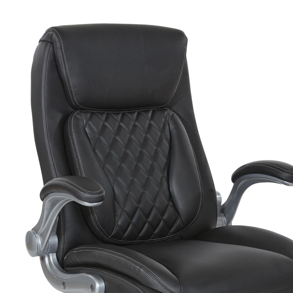 Valor Living Executive Chair with Black Upholstery in Titanium, , large