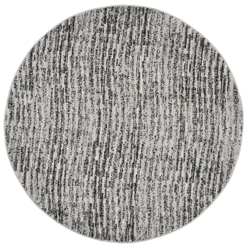 Safavieh Adirondack ADR117A 4&#39; Round Black and Silver Area Rug, , large