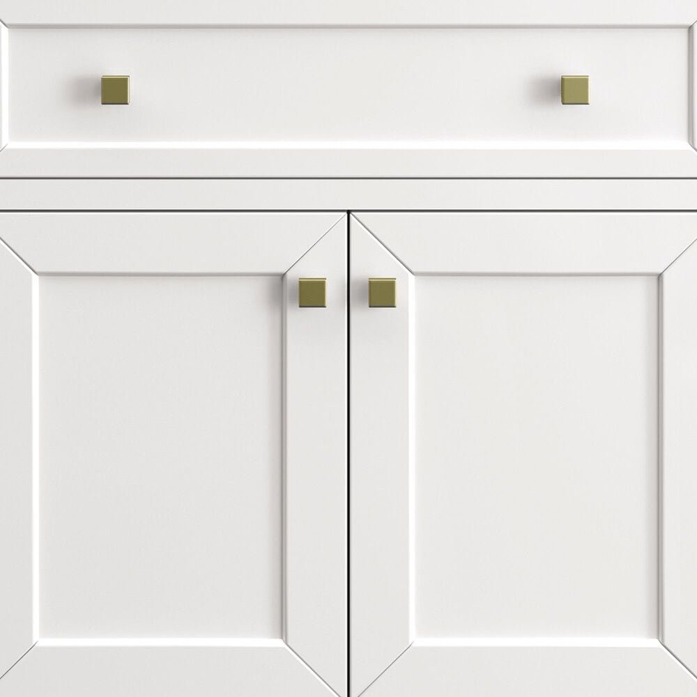 James Martin Vanities Chicago 30&quot; Single Bathroom Vanity in Glossy White with 3 cm Victorian Silver Quartz Top and Rectangular Sink, , large