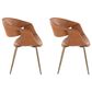 LumiSource Curvo Arm Chair with Camel Faux Leather Cushion in Antique Copper (Set of 2), , large