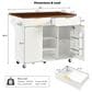HOMLUX 52" Fluted Kitchen Island with Drop Leaf in White, , large