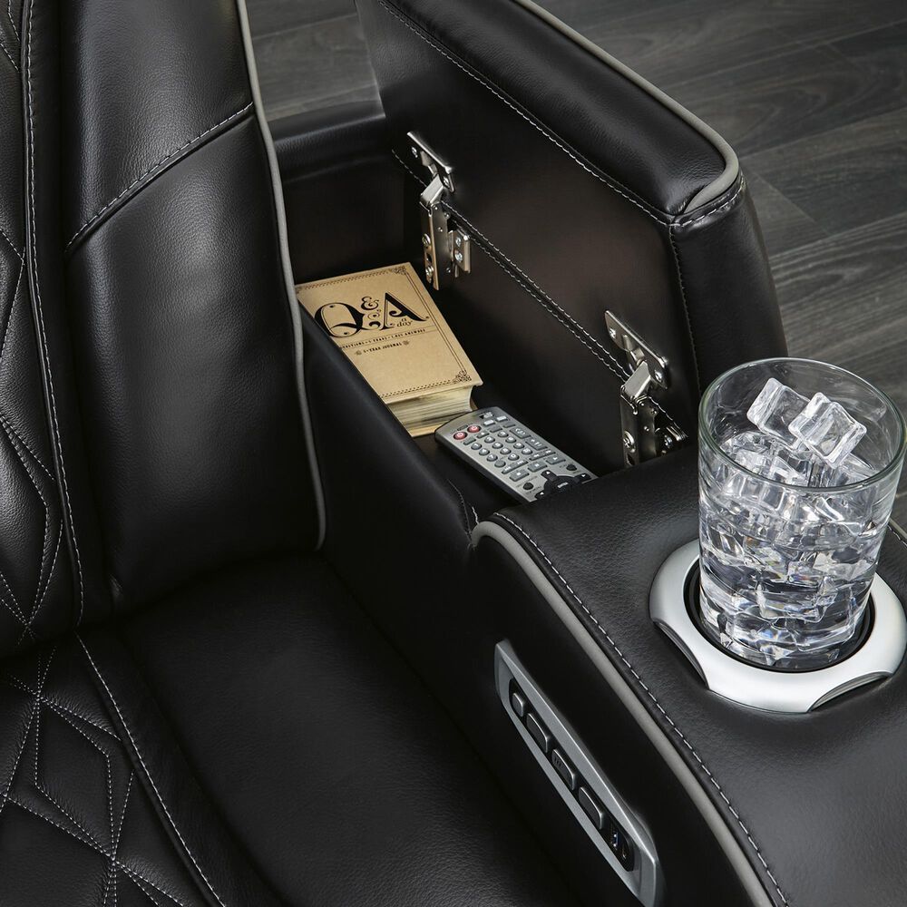 Ashley Boyington 2-Piece Power Reclining Sofa and Recliner in Black, , large