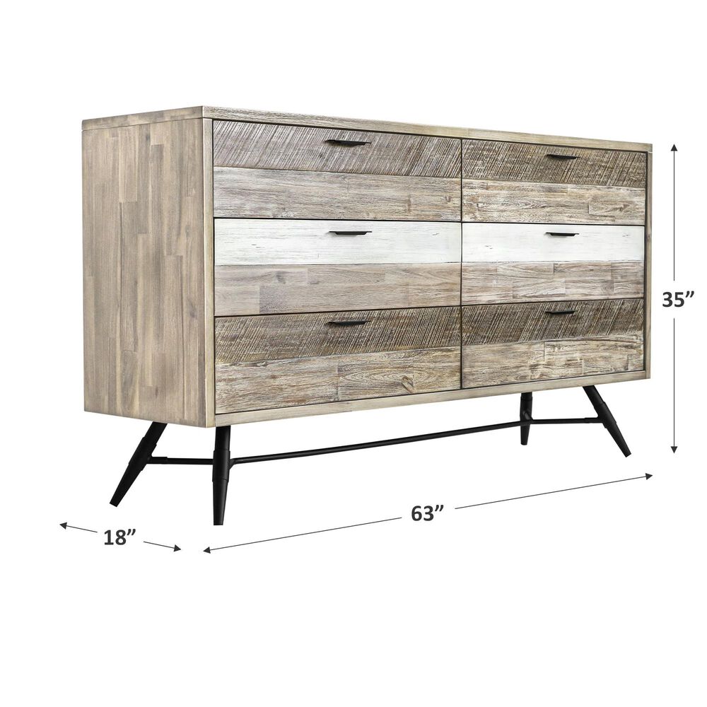 Blue River Bridges 6 Drawer Dresser in Natural and Gray, , large