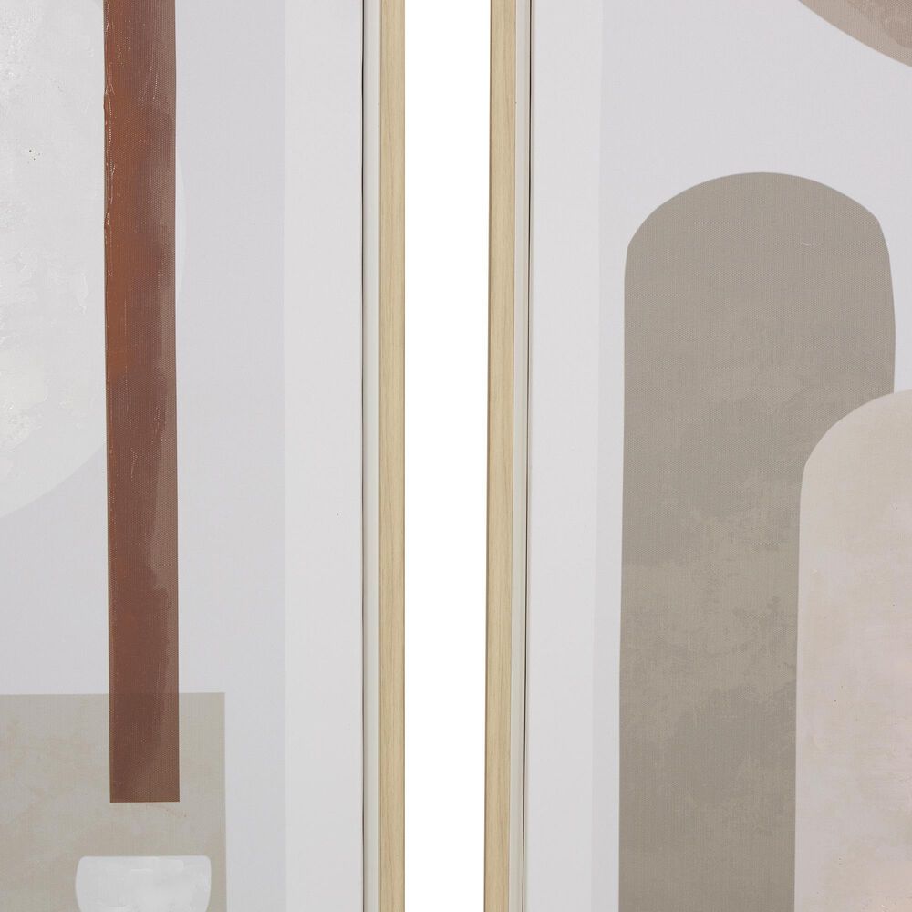 Maple and Jade 24&quot; x 36&quot; Abstract Wall Art in Pink, Beige, White and Gray &#40;Set of 3&#41;, , large