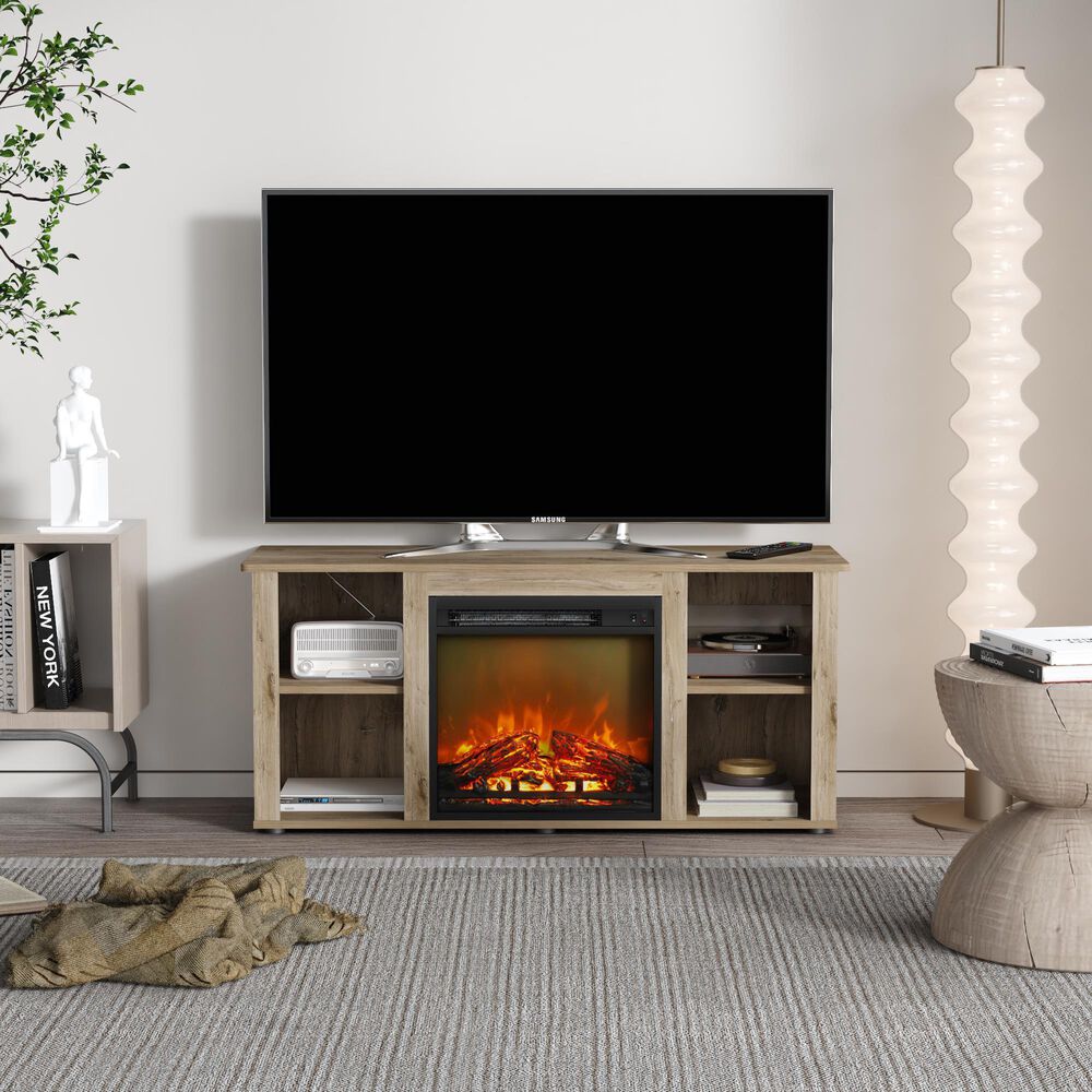 Noviland 47&quot; Fireplace TV Stand in Flagstaff Oak, , large