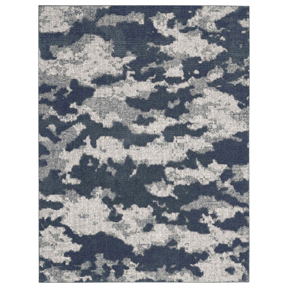 Nourison Zermatt ZER01 5" x 7" Blue and Grey Area Rug, , large