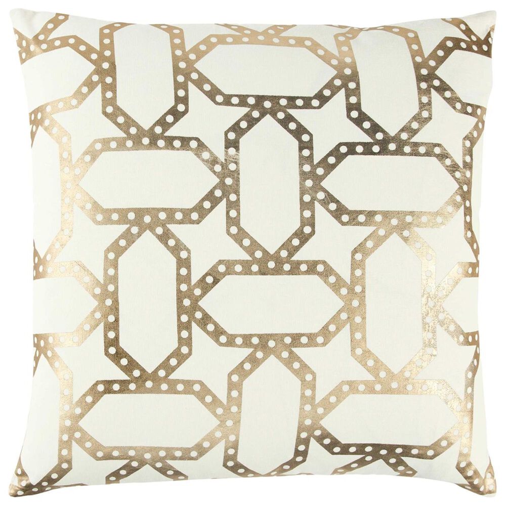 Rizzy Home 20" x 20" Pillow Cover in Natural and Gold, , large