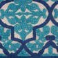 Nourison Aloha Geometric 7"10" x 10"6" Navy Indoor/Outdoor Area Rug, , large