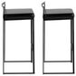 Lumisource Fuji Stackable Barstool with Black Faux Leather Cushion in Black (Set of 2), , large
