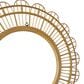 Maple and Jade 35" Handmade Woven Floral Wall Mirror with Beaded Accents in Brown, , large