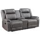 New Heritage Design Enzo Manual Reclining Loveseat in Gray, , large