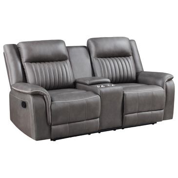 New Heritage Enzo Manual Reclining Loveseat in Gray, , large