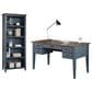 Wycliff Bay Fairmont 2-Piece Half Pedestal Desk with Bookcase Set in Dusty Blue and Natural, , large