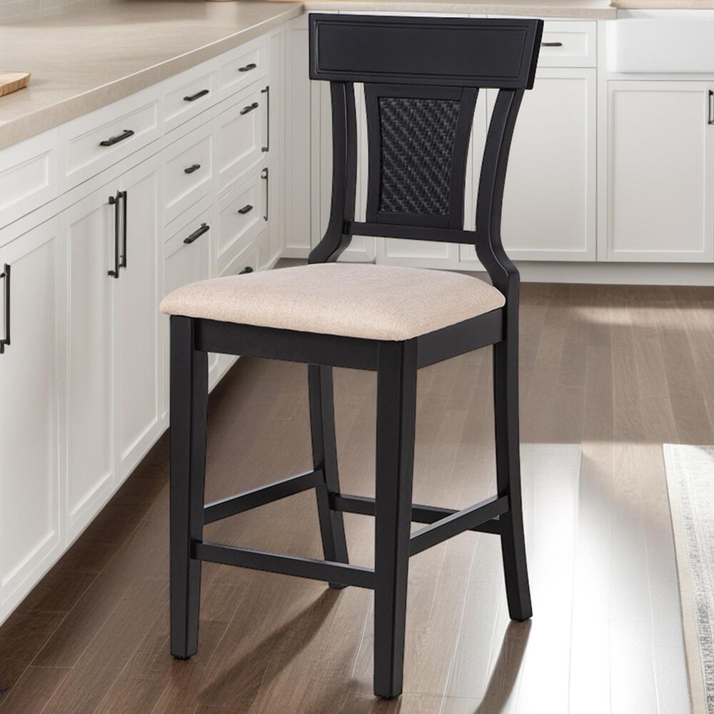 Linon Home Decor Rylan Counter Stool in Black, , large