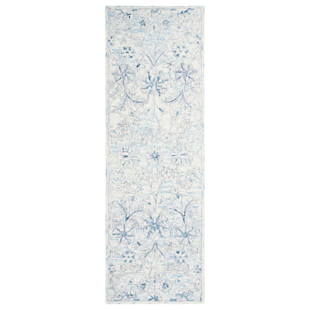 Safavieh Micro-Loop MLP506M 2"3" x 8" Light Blue and Ivory Runner, , large