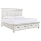 Riva Ridge Caraway 4 Piece King Storage Bedroom Set in Aged Ivory and Brown with USB Ports, , large
