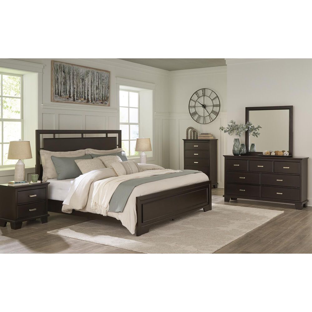 Ashley Covetown 4-Piece Queen Bedroom Set in Dark Brown, , large