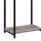 HOMLUX 2-Tier Metal Frame End Table with Open Shelf in French Oak Grey and Black (Set of 2), , large