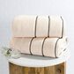 Timberlake Lavish Home Zero Twist 2-Piece Towel Set in Bone and Black, , large