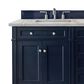 James Martin Vanities Brittany 72" Double Bathroom Vanity in Victory Blue with 3 cm Victorian Silver Quartz Top and Rectangular Sinks, , large