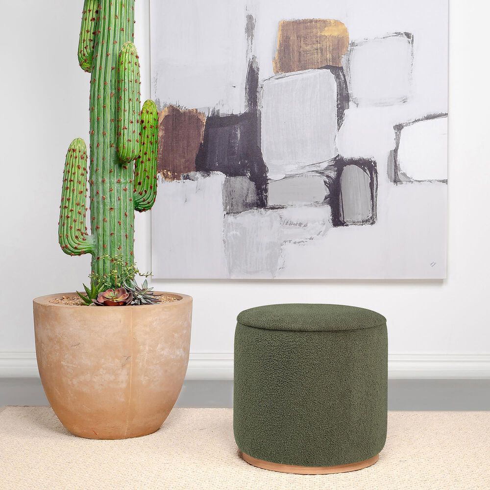 Coaster Zena Round Ottoman in Green, , large