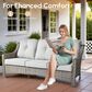 HOMLUX 5-Piece Patio Conversation Set with Two Ottomans in Light Gray, , large
